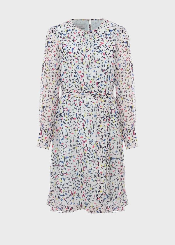 Hobbs Frances A Line Dress Sage Green