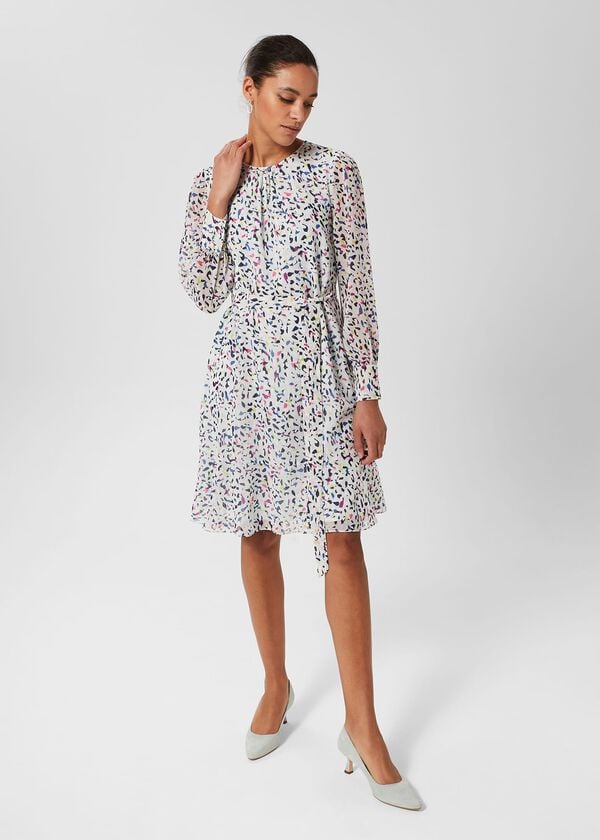 hobbs Frances A Line Dress Sage Green