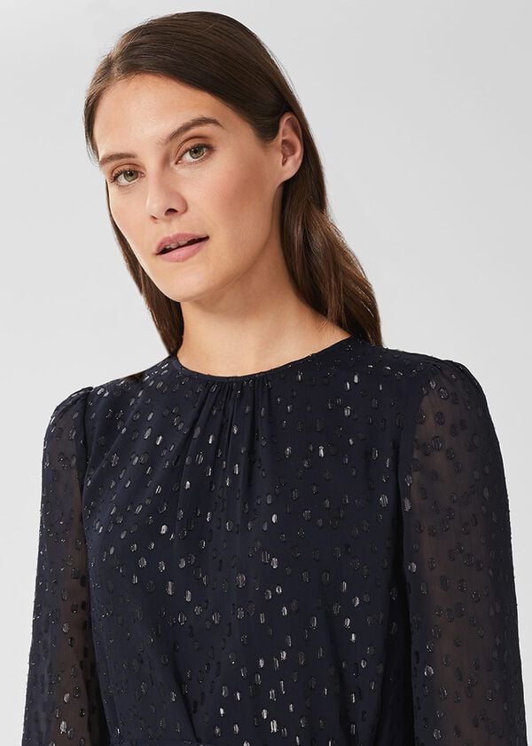 Hobbs Frances Dress Navy