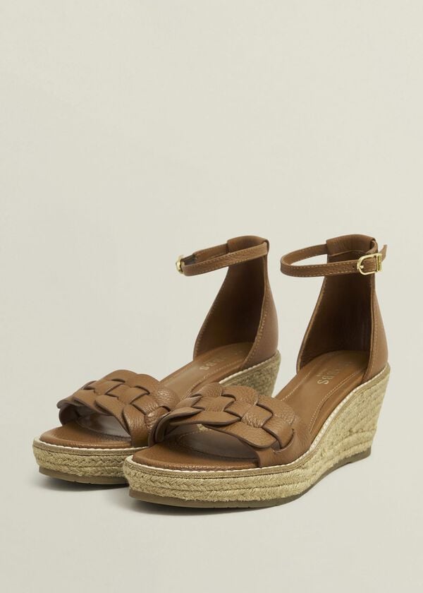 Hobbs Francis Leather Espadrilles Tan