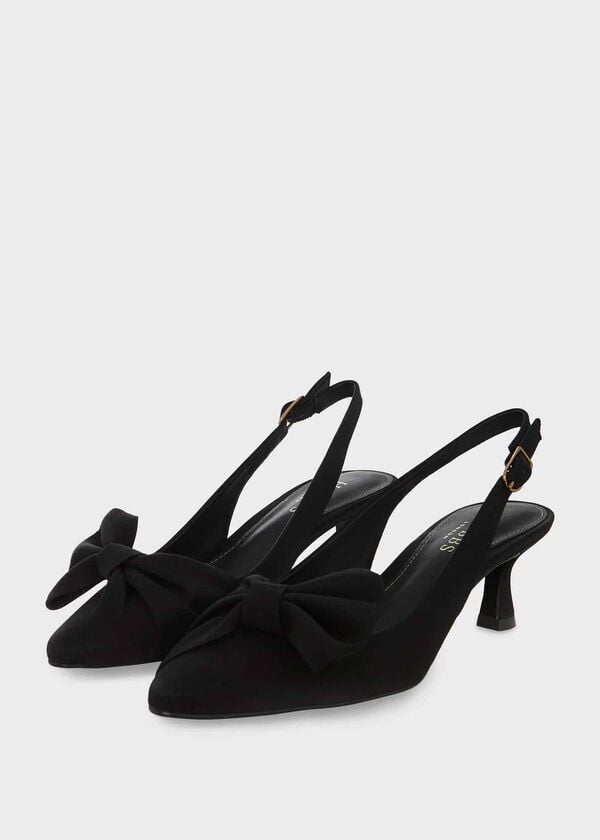 Hobbs Francis Satin Slingbacks Black