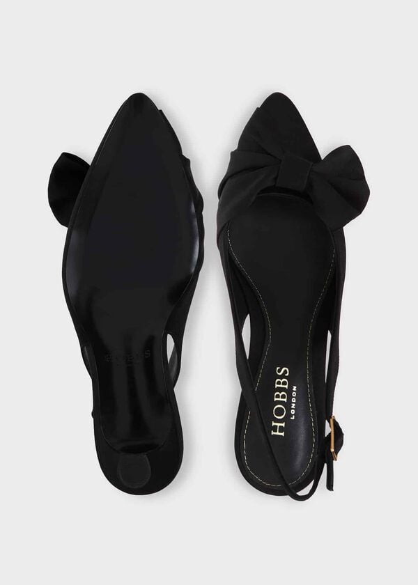 Hobbs Francis Satin Slingbacks Black