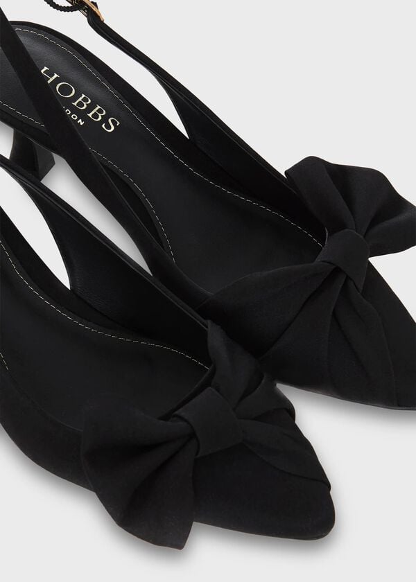 Hobbs Francis Satin Slingbacks Black