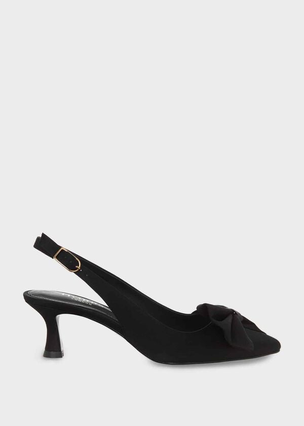 hobbs Francis Satin Slingbacks Black