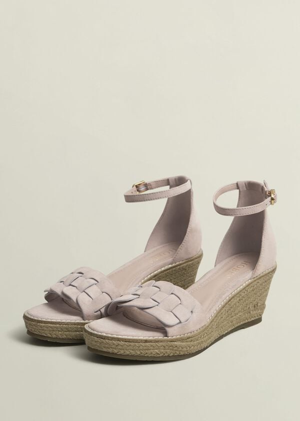 Hobbs Francis Suede Espadrilles Blush Pink