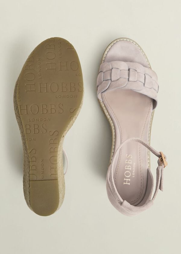 Hobbs Francis Suede Espadrilles Blush Pink