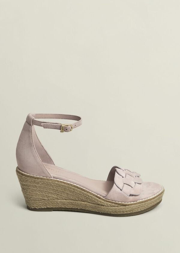 hobbs Francis Suede Espadrilles Blush Pink