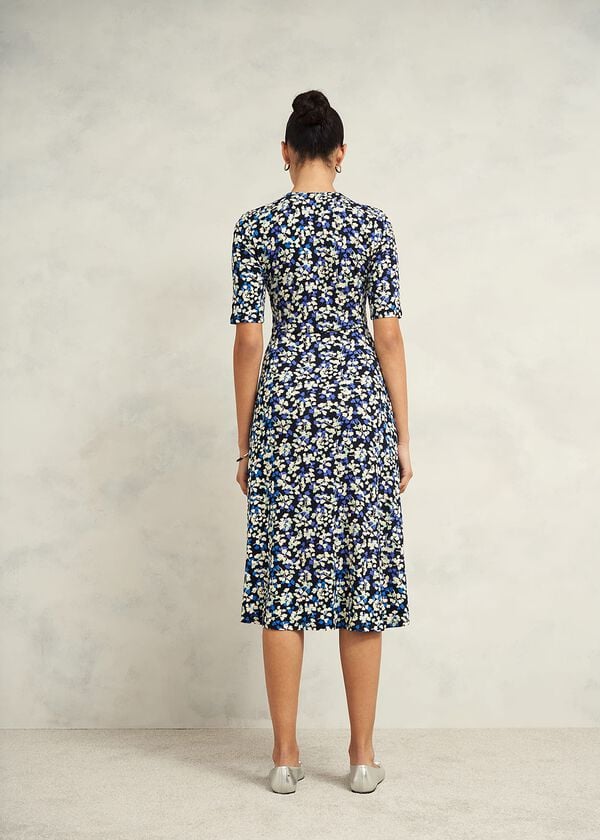 Hobbs Frankie Jersey Dress Navy Multi