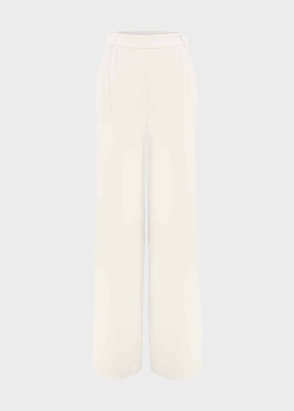 Hobbs Frederica Wide Leg Trousers Buttercream