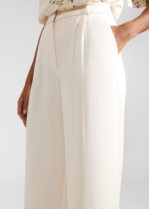 Hobbs Frederica Wide Leg Trousers Buttercream