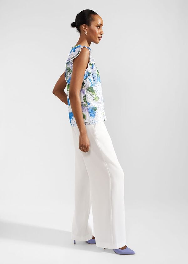 Hobbs Frederica Wide Leg Trousers Ivory