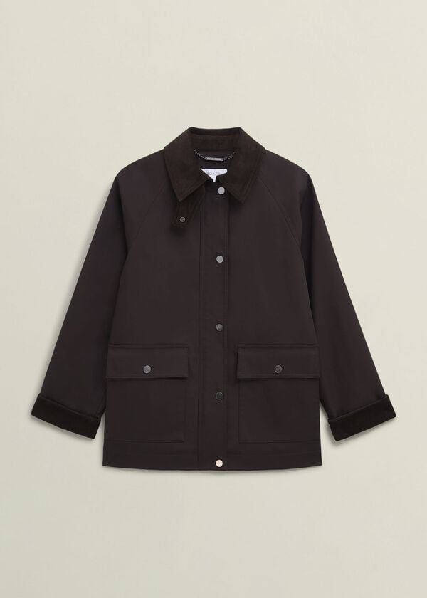 Hobbs Gabby Barn Jacket Chocolate