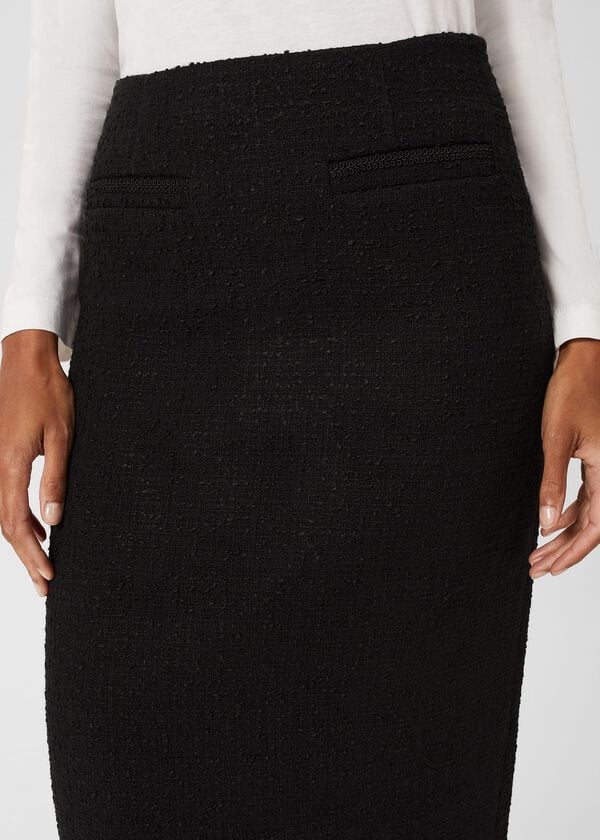 Hobbs Gabi Tweed Skirt Black