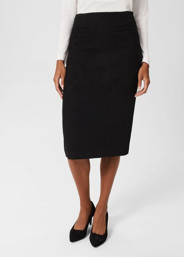 Hobbs Gabi Tweed Skirt Black