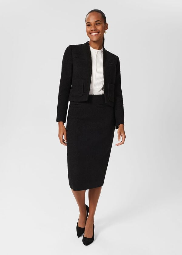 hobbs Gabi Tweed Skirt Black