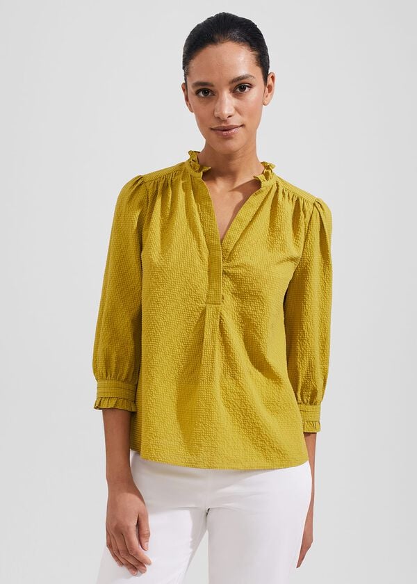 hobbs Gabriella Blouse Light Olive