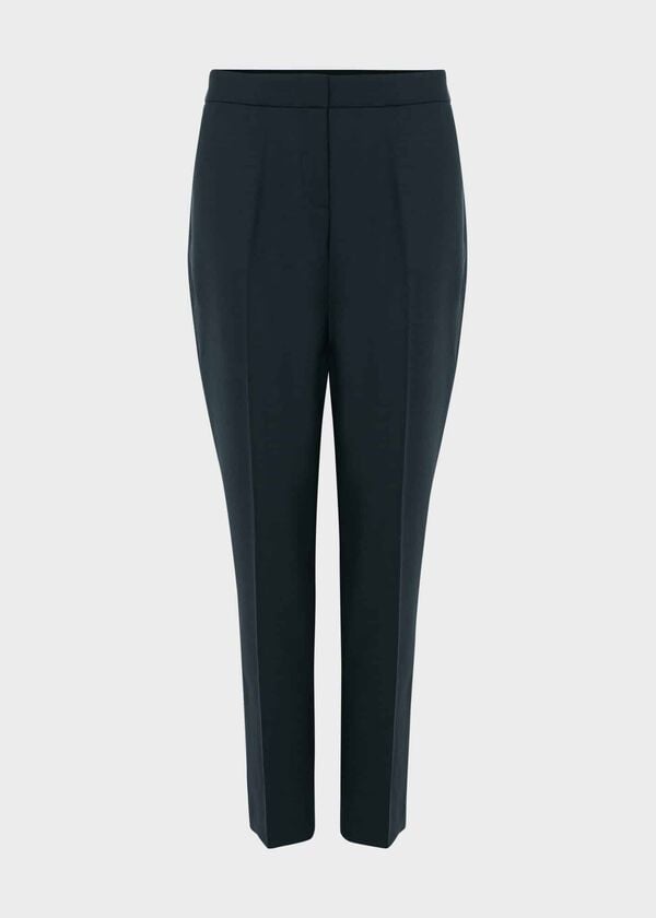 Hobbs Gael Wool Blend Trousers Deep Pine Green