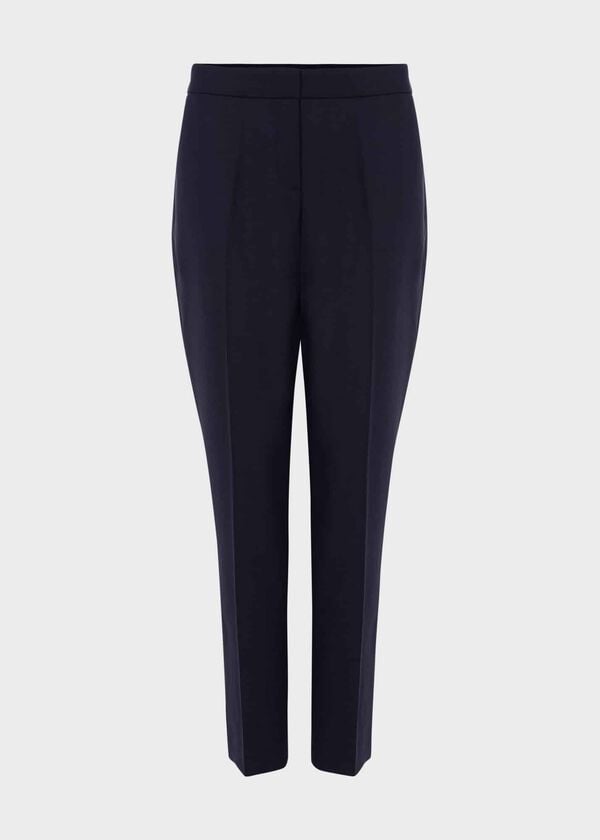 Hobbs Gael Wool Blend Trousers Navy