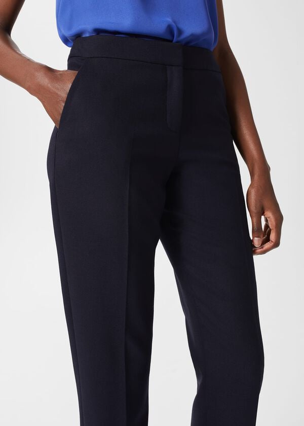 Hobbs Gael Wool Blend Trousers Navy
