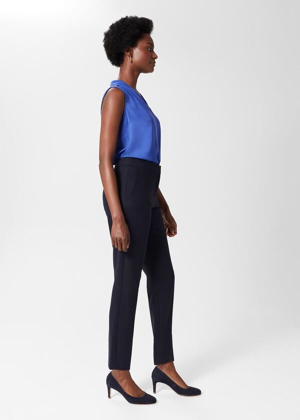 Hobbs Gael Wool Blend Trousers Navy