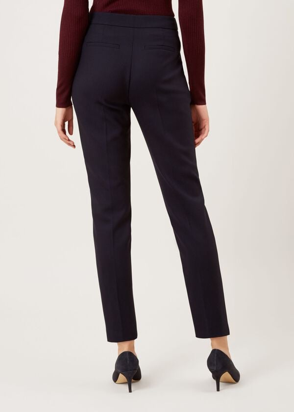 Hobbs Gael Wool Blend Trousers Navy