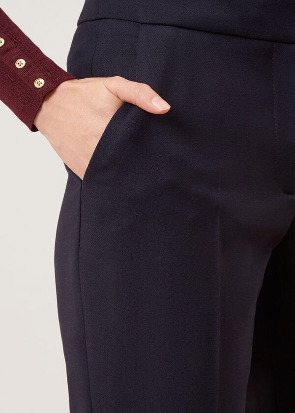 Hobbs Gael Wool Blend Trousers Navy