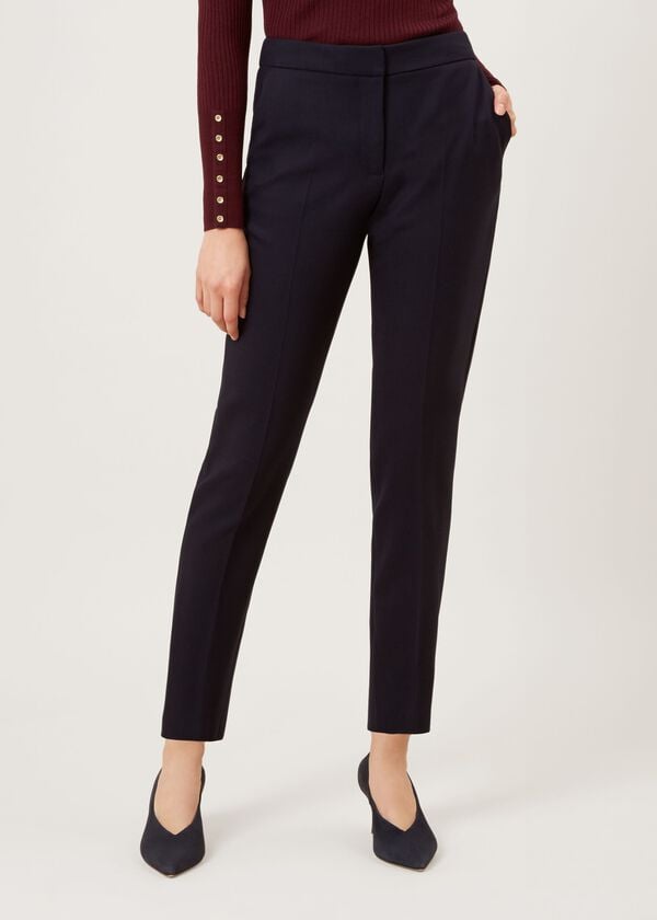 hobbs Gael Wool Blend trousers Navy