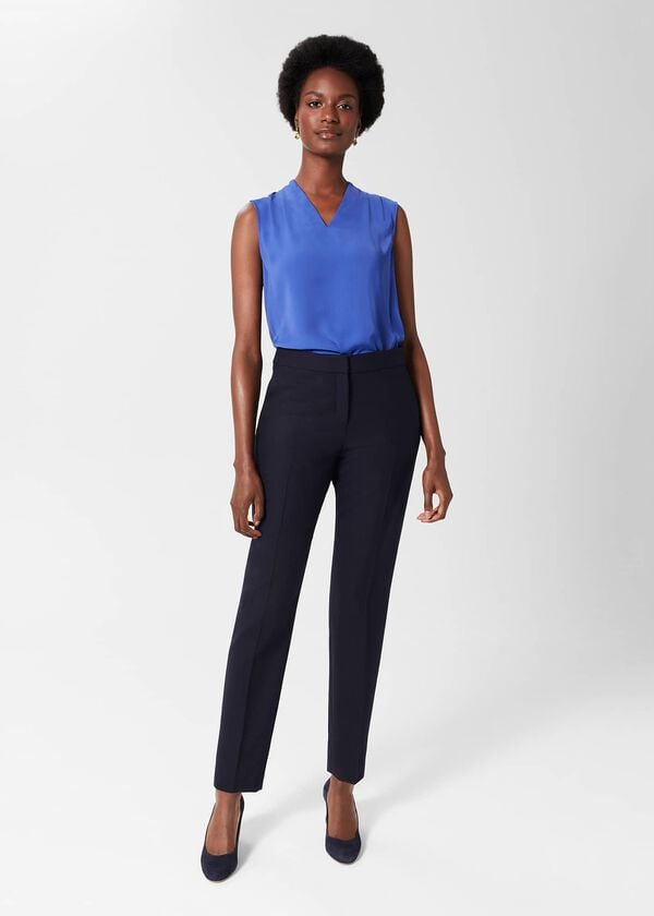 hobbs Gael Wool Blend Trousers Navy