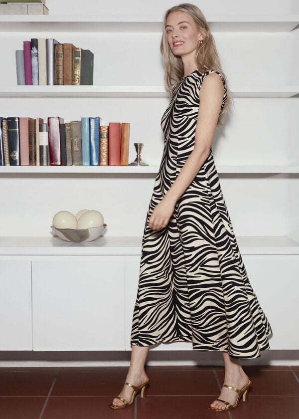 hobbs Gatcombe Fit And Flare Dress Black Cream