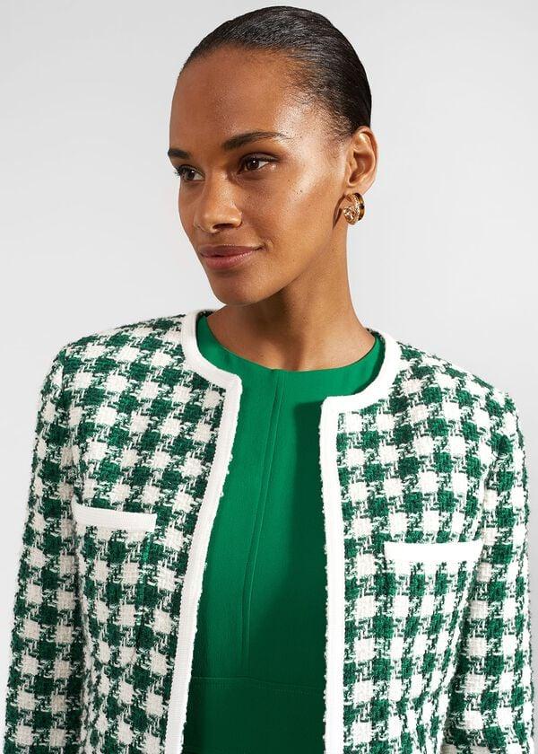 Hobbs Genevieve Cotton Blend Jacket Green Ivory