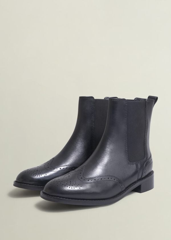 Hobbs Genevieve Leather Chelsea Boots Black