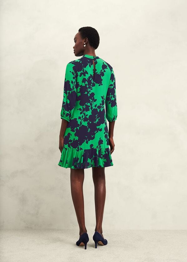 Hobbs Georgia Dress Green Navy
