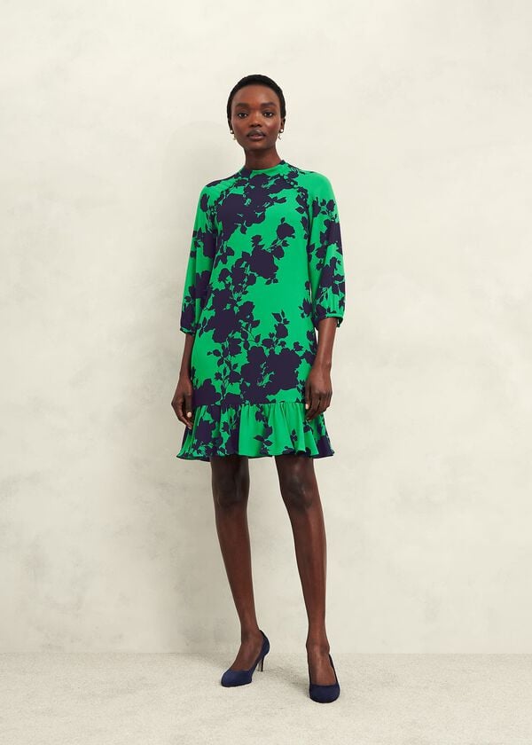 hobbs Georgia Dress Green Navy