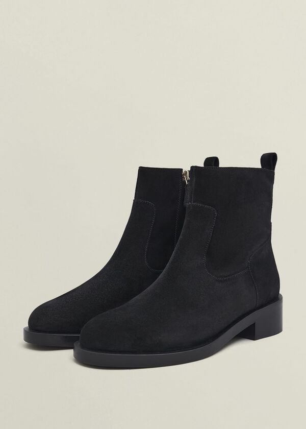 Hobbs Georgie Suede Ankle Boots Black