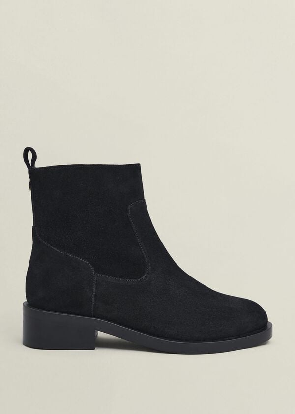 hobbs Georgie Suede Ankle Boots Black