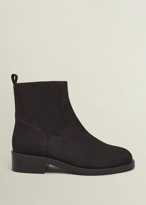 hobbs Georgie Suede Ankle Boots Chocolate Brown
