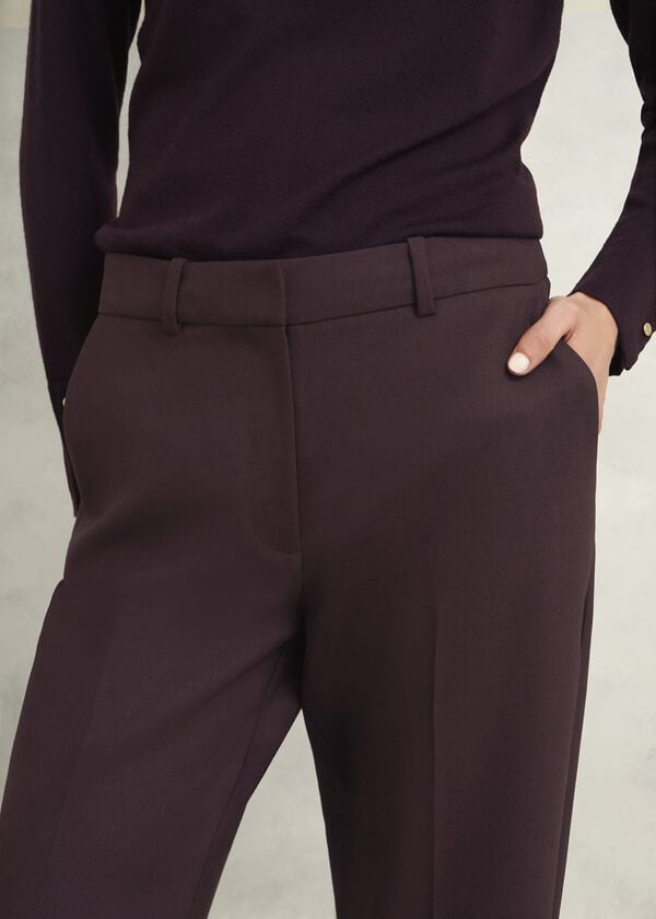 Hobbs Gerrie Straight Trousers Malbec Purple