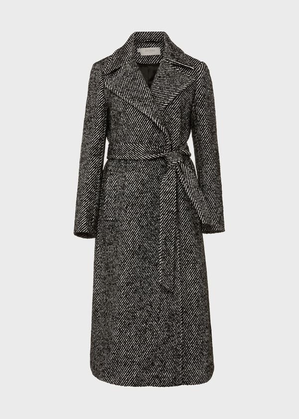 Hobbs Gerrie Wrap Coat Black White