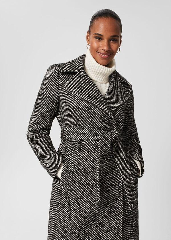 Hobbs Gerrie Wrap Coat Black White
