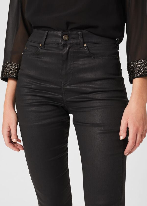 Hobbs Gia Coated Skinny Jeans Black