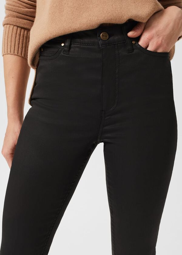 Hobbs Gia Coated Skinny Jeans Black