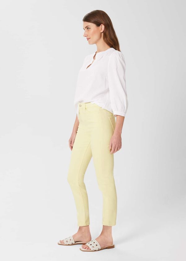 Hobbs Gia Sculpting 7/8 Jeans Light Yellow