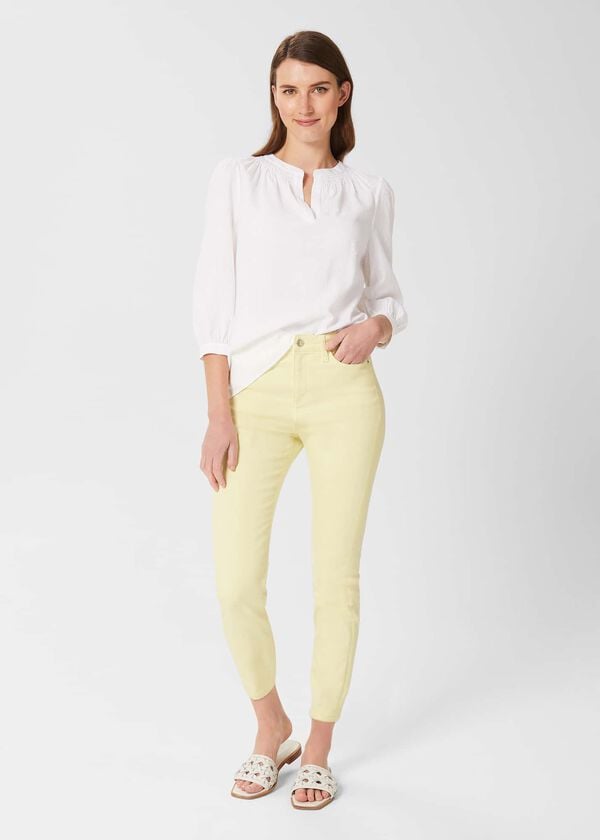 hobbs Gia Sculpting 7/8 Jeans Light Yellow