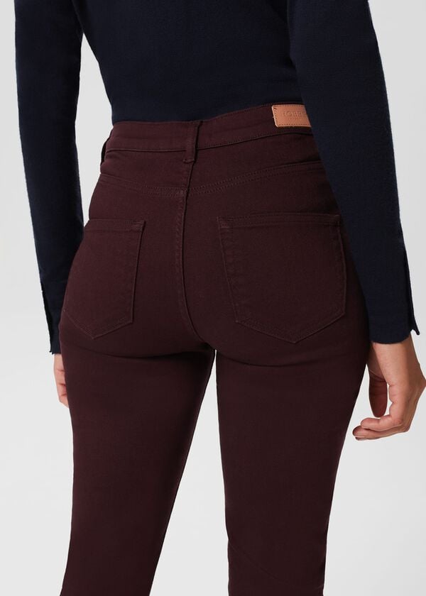 Hobbs Gia Sculpting Jeans Aubergine