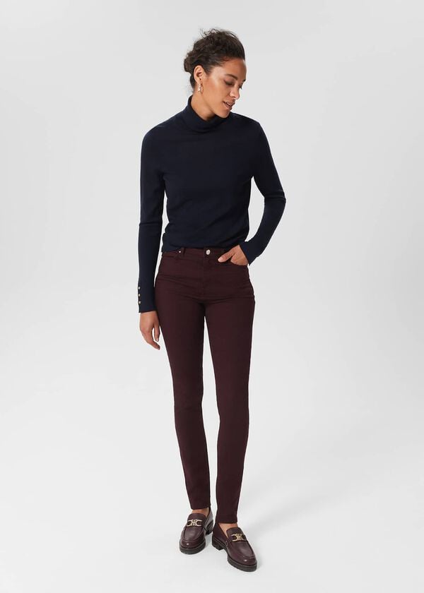 hobbs Gia Sculpting Jeans Aubergine