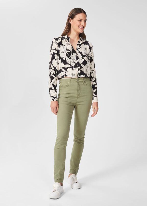 hobbs Gia Sculpting Jeans Light Green