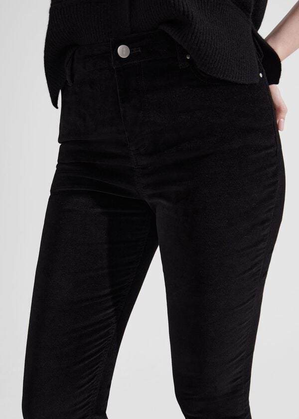 Hobbs Gia Velvet Skinny Jeans Black