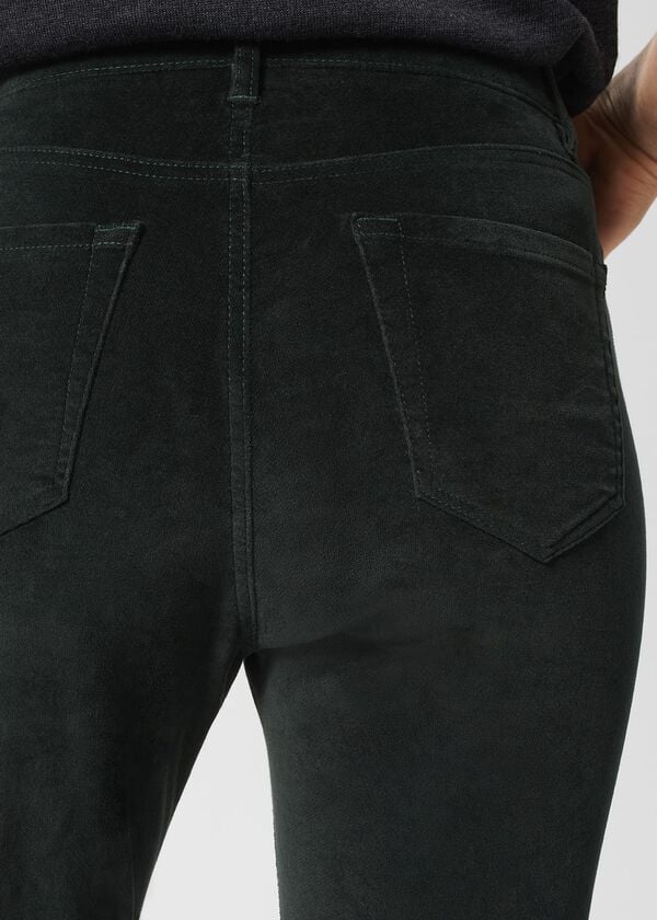 Hobbs Gia Velvet Skinny Jeans Dark Green