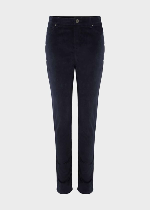 Hobbs Gia Velvet Skinny Jeans Navy