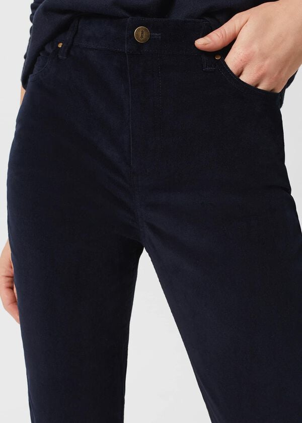 Hobbs Gia Velvet Skinny Jeans Navy